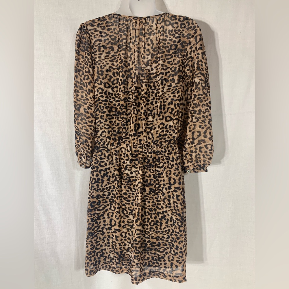 Charming Charlie Leopard Print Button-Front Midi … - image 7